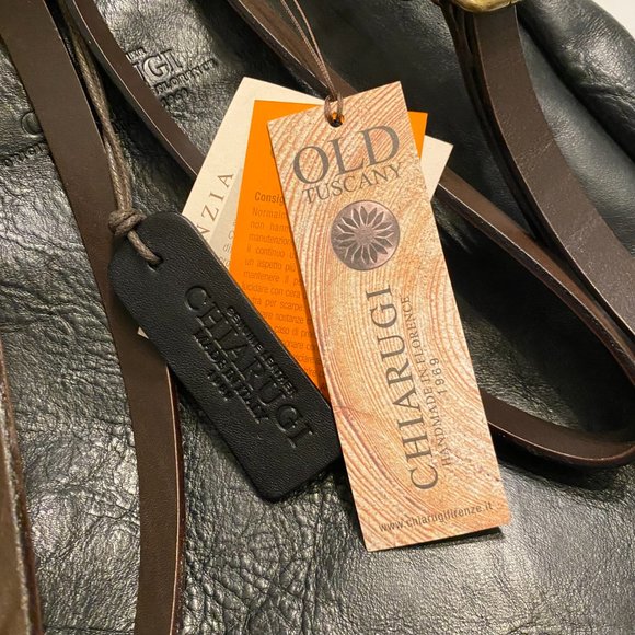 NWT Chiarugi Italy Italian Handmade Leather Men's Unisex Travel Backpack Bag‎ - Picture 3 of 14